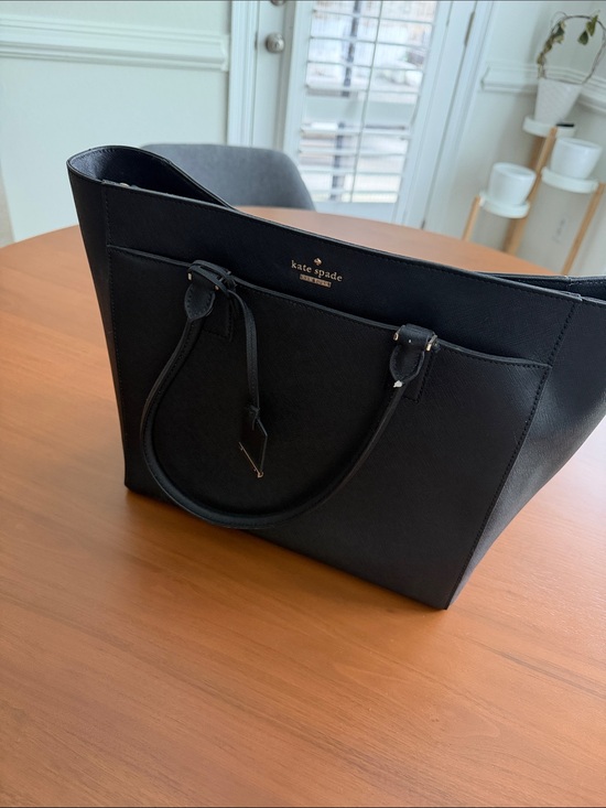 kate spade Handbags - kate spade Black Saffiano Leather Tote with Front Pocket